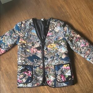 Quilted Floral Patterned Women's Jacket